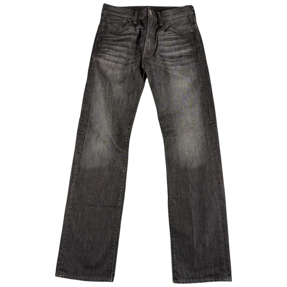 Levis 501 Original Fit Jeans Mens 30x32 Black Faded Straight Buttonfly Workwear